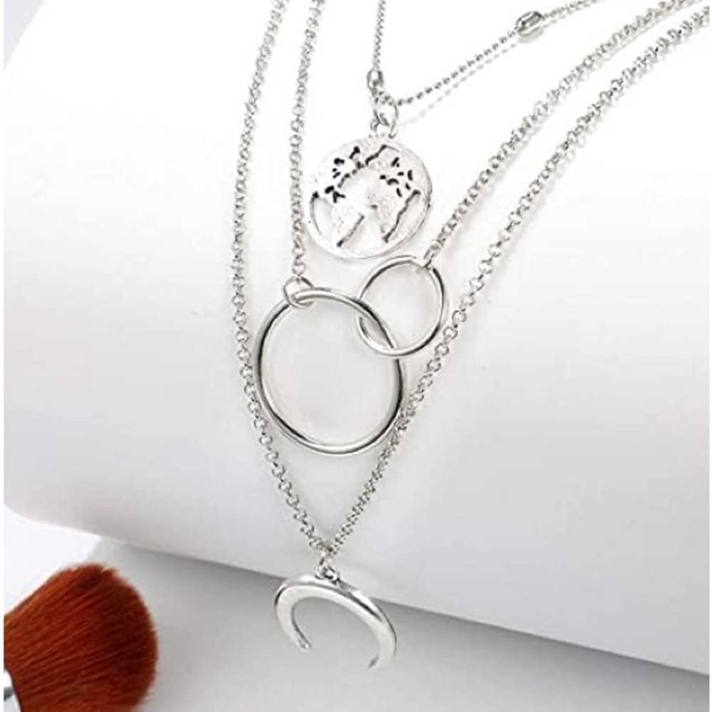Shegirl Layered Necklace‎ Silver Pendant Necklaces
